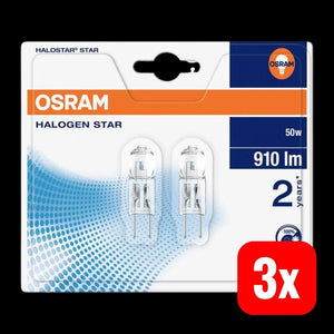 B-Ware OSRAM Halogenlampe GY6.35 50W dimmbar warmweiß 2er Set 910lm Lebensdauer 2000h