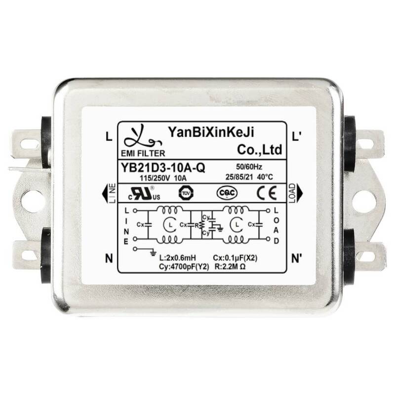 TRU COMPONENTS Entstörfilter Netzfilter Filter Stromfilter 250 V AC 10 A 6 STÜCK - 4064161228006