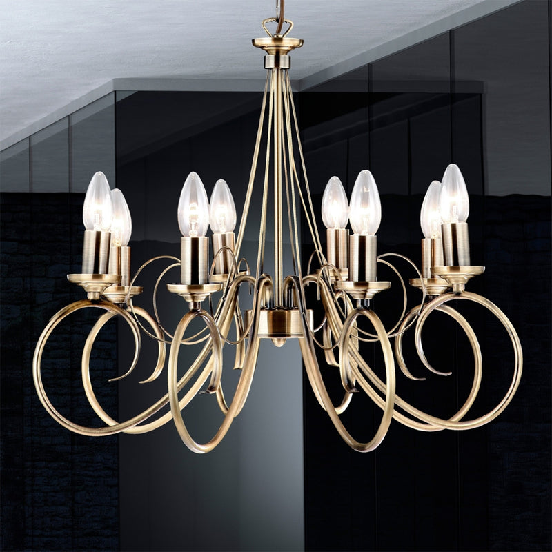 Globo Hängeleuchte Pendelleuchte TRUNCATUS 8-flammig LED dimmbar altmessing 44cm - 9007371208920