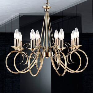 B-Ware Globo Hängeleuchte Pendelleuchte TRUNCATUS 8-flammig LED dimmbar altmessing 44cm