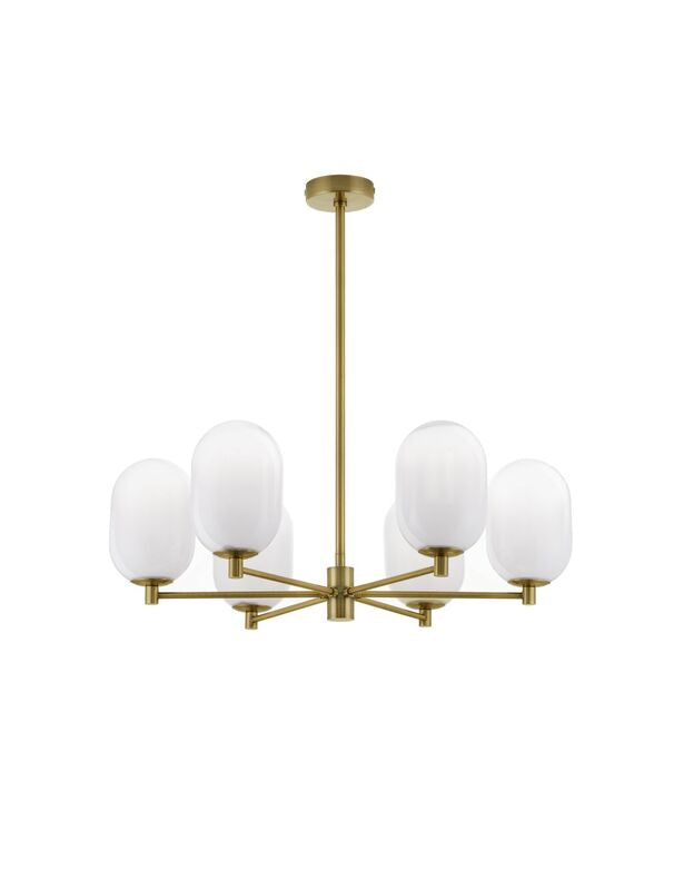Nova Luce Pendelleuchte Hängeleuchte BALOR G9 LED 6-fach Gold dimmbar Ø 65 cm - 5212017434319