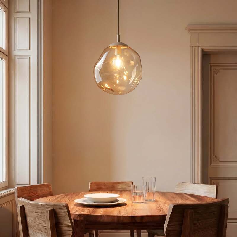 TK-Lighting Hängeleuchte Lava LED Pendelleuchte dimmbar sand grau Ø35cm E27 - 5906135113255