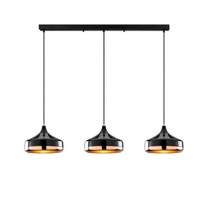 B-Ware Opviq Hängeleuchte Yildo 146 cm schwarz/kupfer 3-flammig dimmbar E27