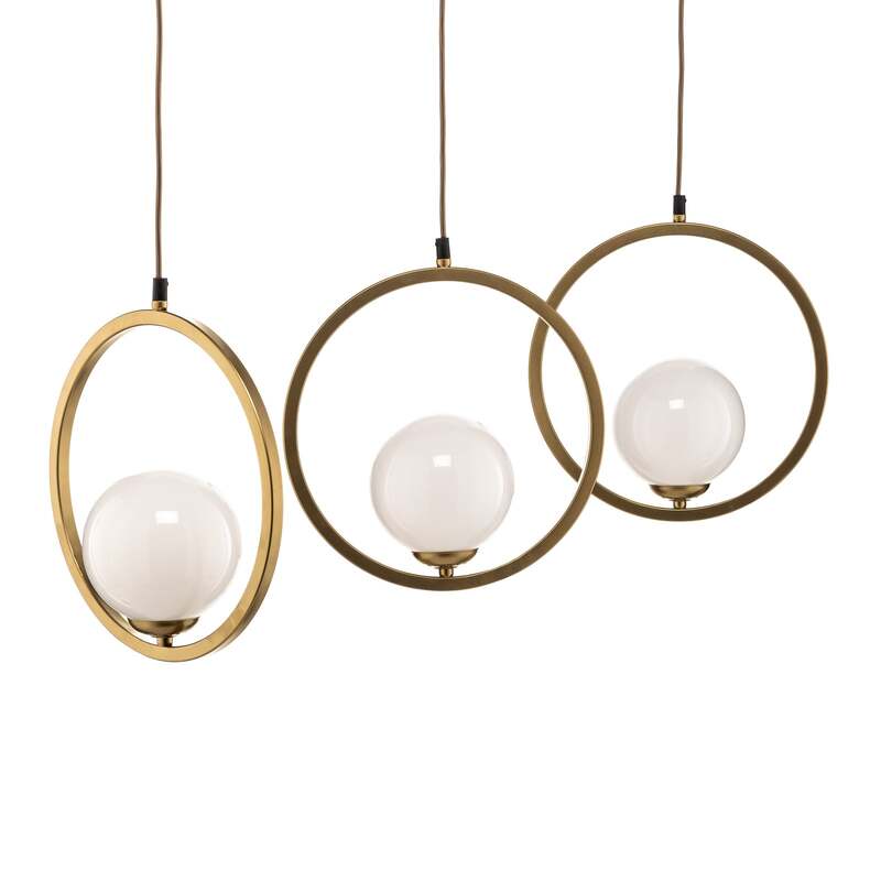 Euluna Hängeleuchte Vienna Hängeleuchte Lampe Opalglas messing 3-flammig E14 - 5902693755746