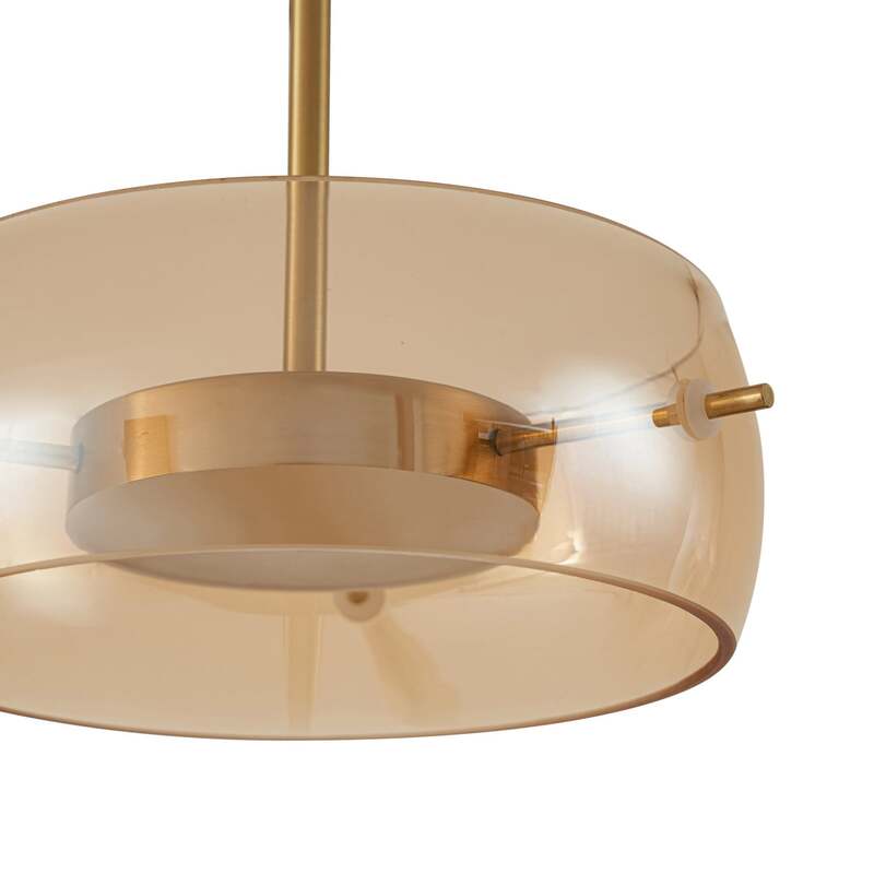 Lucande Hängeleuchte Martis LED Pendelleuchte dimmbar amber schwarz 3-flg - 4255830902734