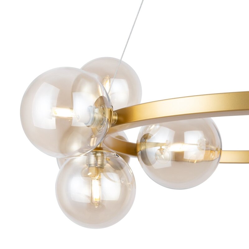 Maytoni Hängeleuchte Pendelleuchte Dallas goldfarben amber 11-flammig Lampe G9 - 4099776029328