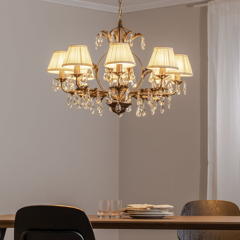 Kronleuchter Karen Hängelampe 8-flammig LED dimmbar bronze Ø80cm elegant - 8030626543379