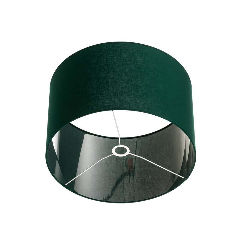 Lampenschirm Roller Baumwolle dunkelgrün Ø50cm Höhe 30cm E27 Leuchte Lampe - 5903689188715