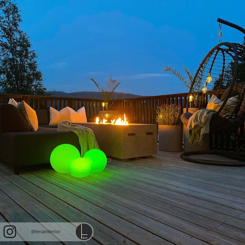 Lindby LED Gartenlampe Außenleuchte Lago RGBW 3er Set Kugeln Erdspieß weiß 51cm - 4251096567434