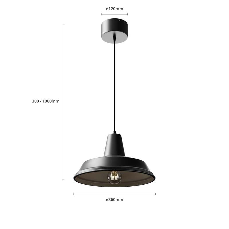 Hängeleuchte Class LED Pendelleuchte dimmbar Lampe schwarz 36cm Ø, 100cm max. - 5907565940459