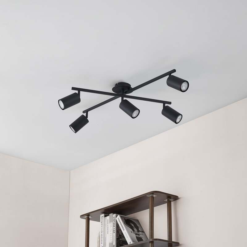 Lindby Deckenleuchte Joffrey LED Lampe 5-flg dimmbar schwarz 78x57,5cm IP20 - 4251096583847