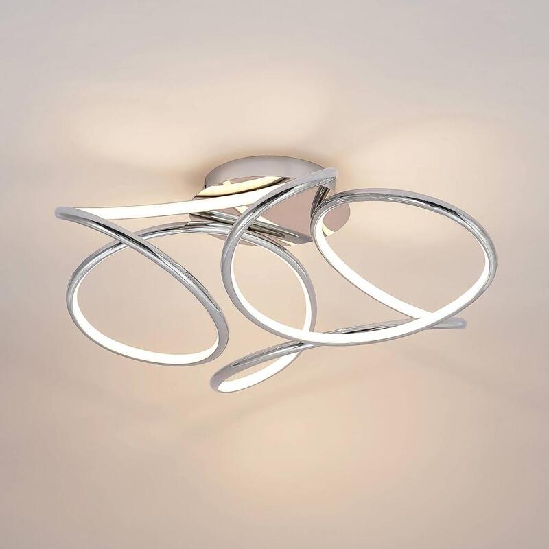 Lindby Kreolo LED-Deckenlampe Chrom Deckenleuchte Designer Lampe Leuchte Decke - 4251096598292