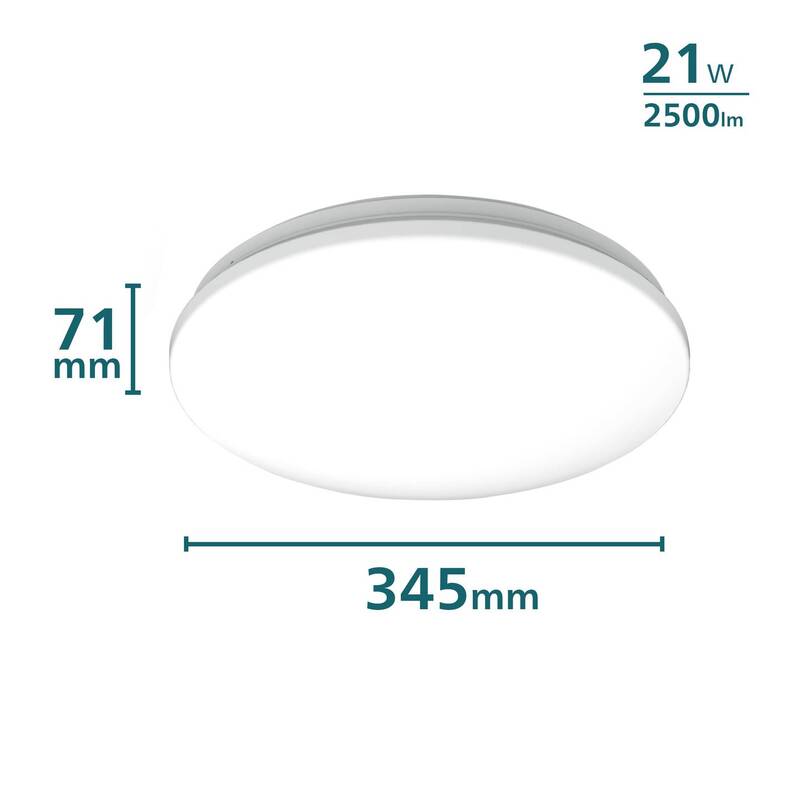 Philips Acuna LED-Deckenleuchte 12 W 1350 lm Warmweiß IP20 Metall Weiß - 8720169295988
