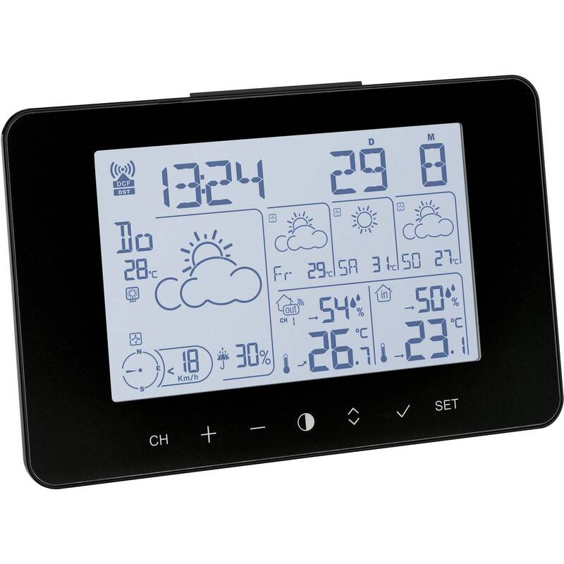 TFA Dostmann Funk-Wetterstation Wettervorhersage 4 Tage 3 Sensoren schwarz - 4009816034748