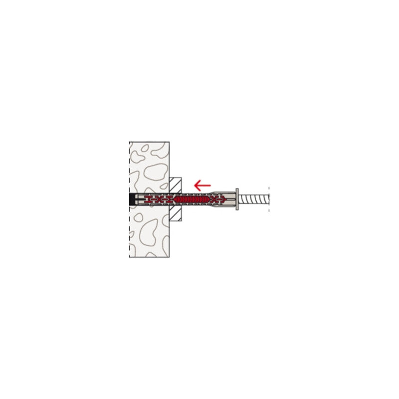 Fischer Langschaftsdübel DuoXpand 8x80 FUS Universal grau mit Schraube 50 Stück - 4048962440300