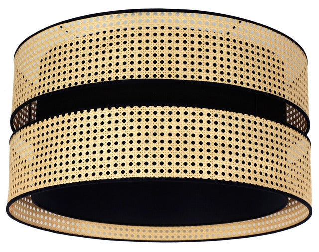DUOLLA Deckenleuchte Lampe Duo Rattan Baumwolle Rund Beige Schwarz Wohnzimmer - 5903689184199