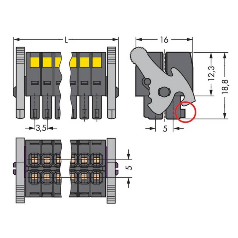 WAGO Buchsengehäuse-Kabel 713-1111/037-047 22-polig 20 Stück Federklemme 3.50mm - 4050821177111
