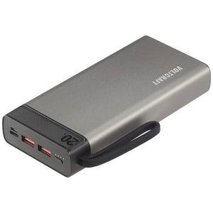 B-Ware VOLTCRAFT Powerbank 20.000mAh Akku Ladegerät Zusatzakku tragbar USB-C schwarz
