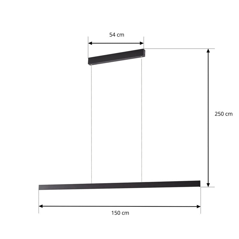 Lucande Hängelampe Hängeleuchte Mylosh LED Pendelleuchte dimmbar schwarz 150cm - 4255830917837
