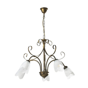 B-Ware ONLI Hängeleuchte Lampe Odino bronzefarben Glas 5-flg E14 dimmbar SIEHE TEXT