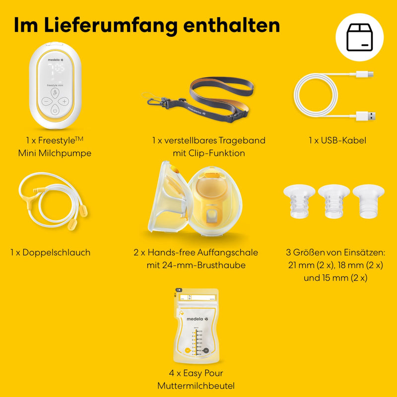 Medela Milchpumpe Pumpe Freestyle Mini Handsfree Doppelpumpe SIEHE TEXT/FOTO - 7610472881231