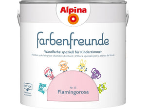 B-Ware Alpina Farbenfreunde Wandfarbe Dispersionsfarbe Flamingorosa seidenmatt 2,5 L