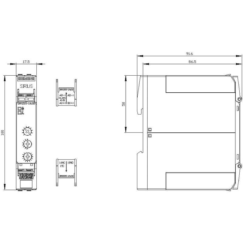 Siemens Zeitrelais Zeitgeber SIRIUS 3RP2505-1AW30 Multifunktion Schwarz 1 St - 4011209943476