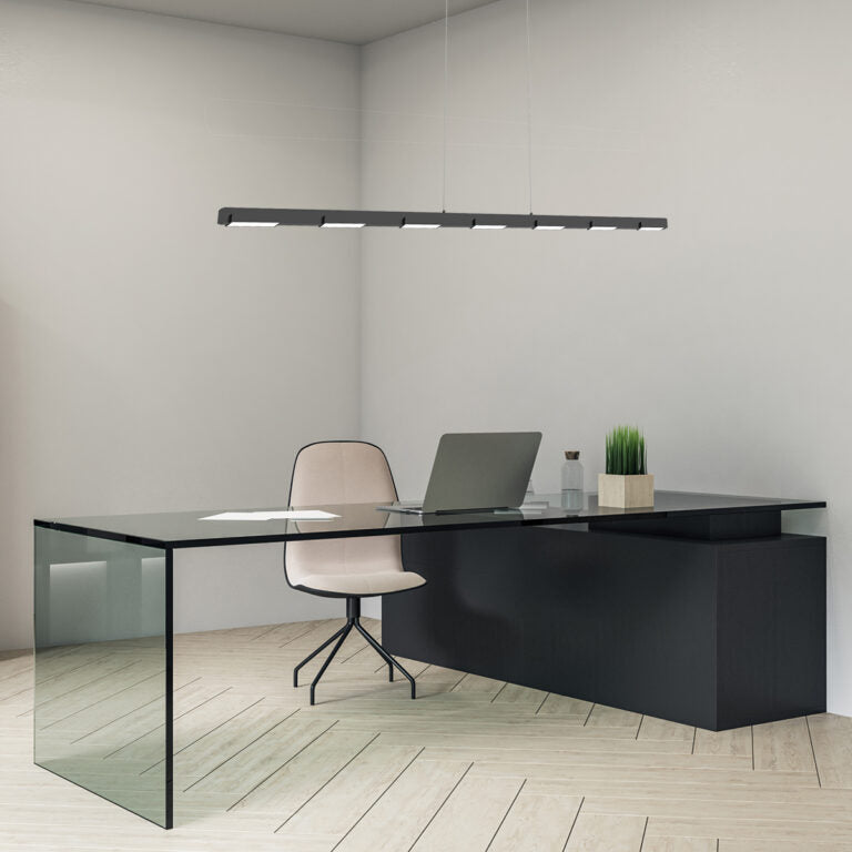 Steinhauer Hängelampe Bloc LED Pendelleuchte Lampe schwarz 171cm Kabelaufhängung - 8712746148275