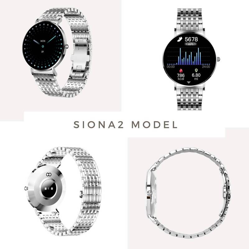 XCOAST SIONA 2 Smartwatch Armbanduhr Fitnessuhr Silber DEFEKTWARE - 4260449577044