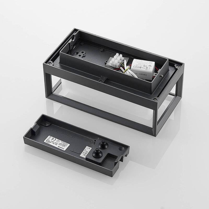 Lucande Wandleuchte Außenleuchte LED Lampe Wandlampe dunkelgrau Glas IP65 - 4251096569384
