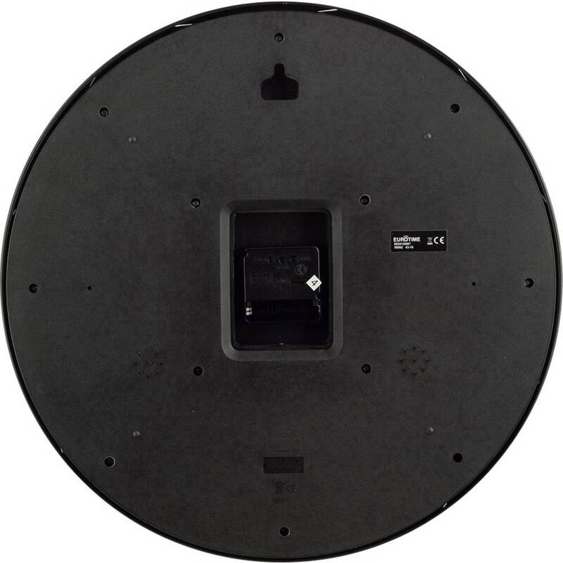 EUROTIME  Funk Wanduhr Bahnhofsuhr Funkuhr 40 cm Analog AutomatikSchwarz - 4044685500727
