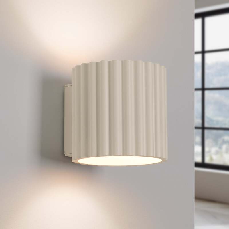 RIBLA Wandleuchte Wandlampe Leuchte beige Aluminium G9 10 cm Made in Europe - 5907073081071