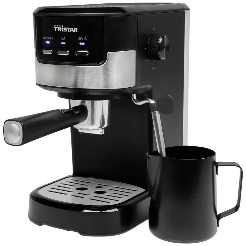Tristar CM-2278 Espressomaschine 20 bar 1,25 l Edelstahl schwarz mit Dampfdüse - 8712836985483