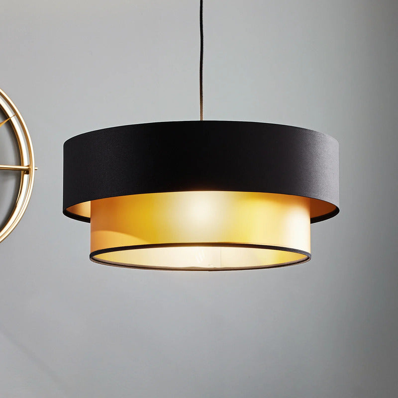 Hängelampe Dorina schwarz/gold LED Pendelleuchte dimmbar handgefertigt Ø50cm - 5902751349122