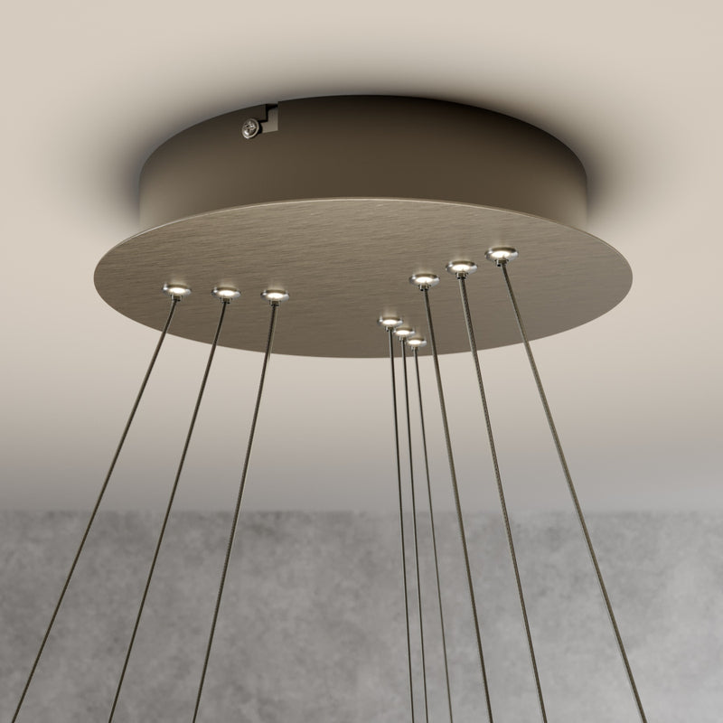 Lucande Pendelleuchte Hängeleuchte Ezana LED Lampe dimmbar nickel Ø80cm 3000K - 4251096556858