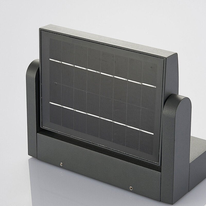 Lindby Außenlampe Außenwandleuchte LED Solarleuchte Sherin Sensor dunkelgrau - 4251096554519
