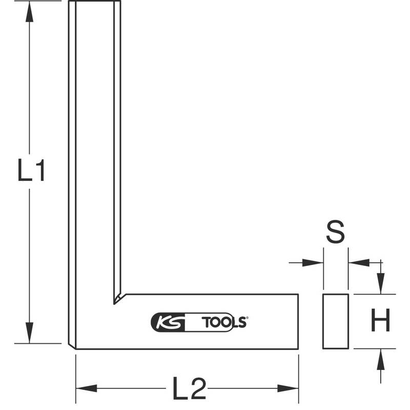 KS Tools Haarwinkel Winkelmaß Präzisionswinkel rostfrei Stahl 25mm Winkel - 4042146331613