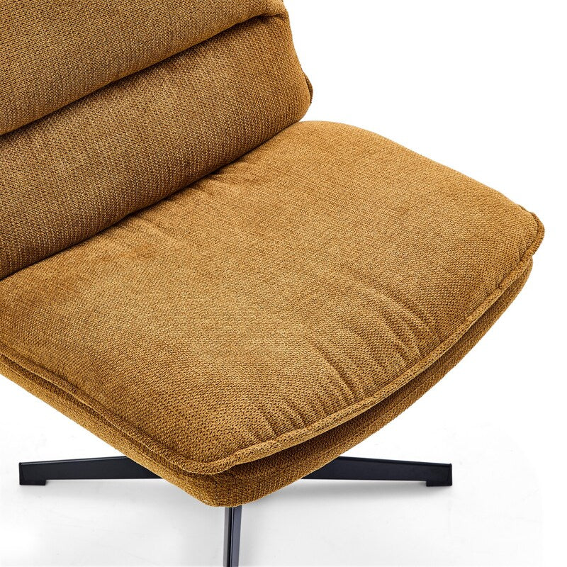 hjh LIVING Loungesessel Sessel Schneidersitzstuhl Criss-Cross 20 Stoff Braun - 4064323109426
