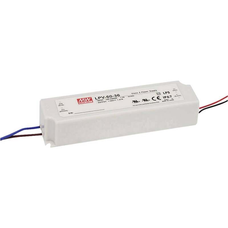Mean Well LED Trafo Netzteil Konstantspannung CLASS2 IP67 60 W 24 V 2 STÜCK - 4711287455723