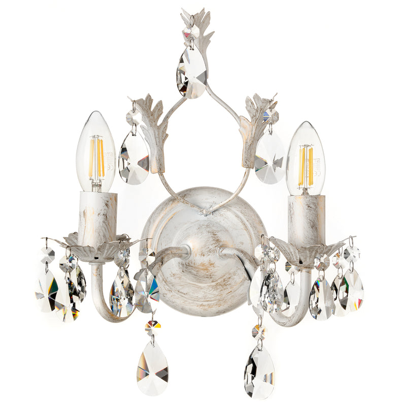 Euluna Kristall-Wandleuchte Teresa Wohnzimmerleuchte Wandlampe Flurleuchte E14 - 8030626541405