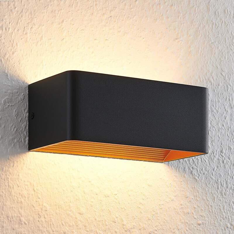 Arcchio LED Wandlampe Karam Wandleuchte Lampe schwarz gold 20cm 6W warmweiß - 4251096592160