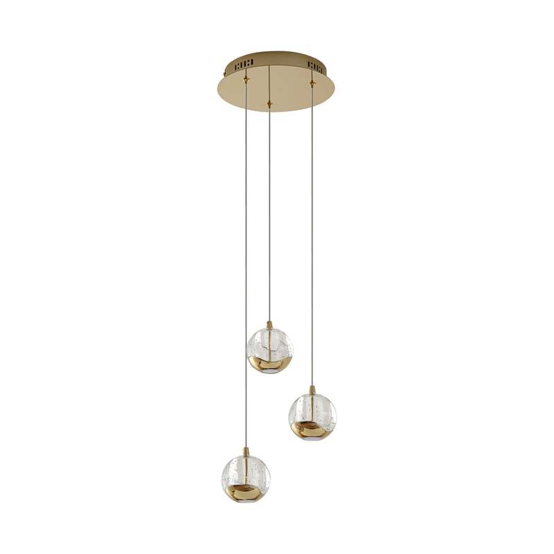 Lucande Pendelleuchte Hängeleuchte Hayley LED Lampe Leuchte gold Ø25cm 3-flg - 4251096562453