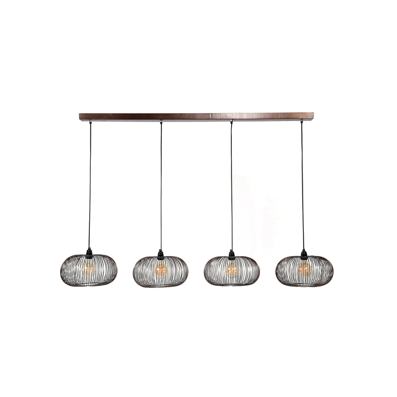 Hängeleuchte Rippberg schwarz vierflammig Deckenlampe Deckenleuchte Lampe S455 - 8713244083792