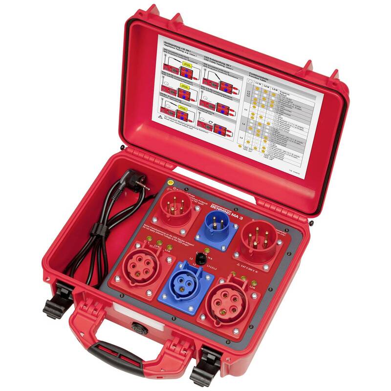 Benning Messadapter Prüfadapter MA 3 CEE Kupplung Set Verlängerungsleitung Rot - 4014651441590