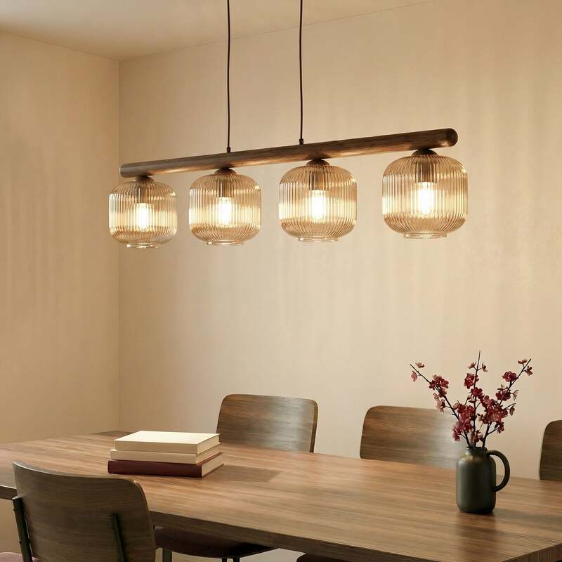 TK Lighting Pendelleuchte Hängeleuchte Salvia LED Lampe dimmbar braun 95x15cm - 5906135110704