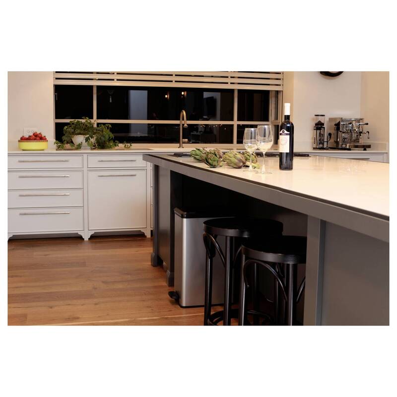 Curver Mülleimer Abfallbehälter 40l Silber Schwarz Pedaleinsatz 250x610x420mm - 3253922340007