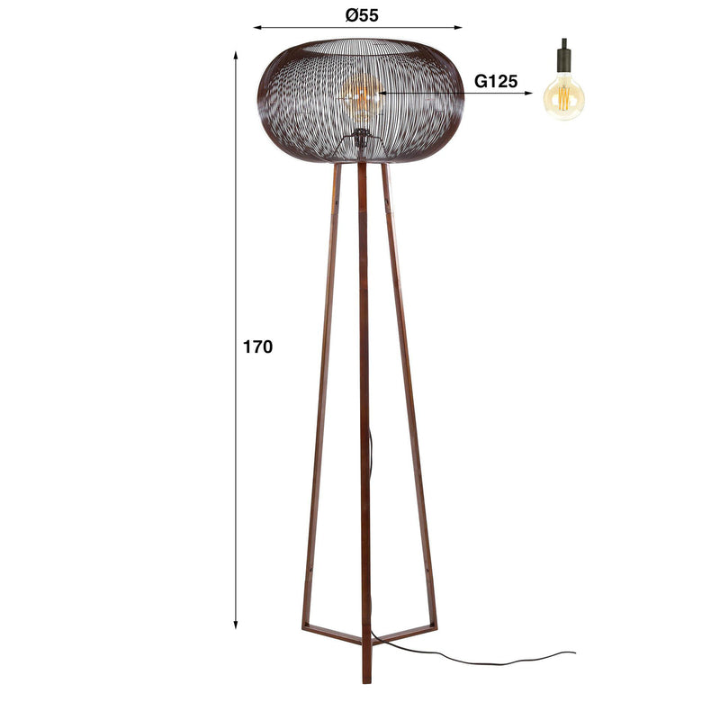 Zijlstra Copper Twist Stehlampe Leuchte Lampe schwarz kupfer Metall 170cm - 8713244083839