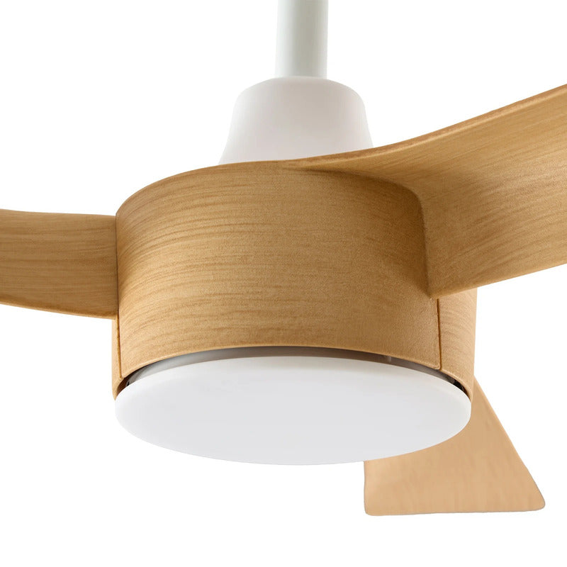 Lucande Deckenventilator Airona LED Ventilator dimmbar leise Eiche weiß 95x95cm - 4255830911781