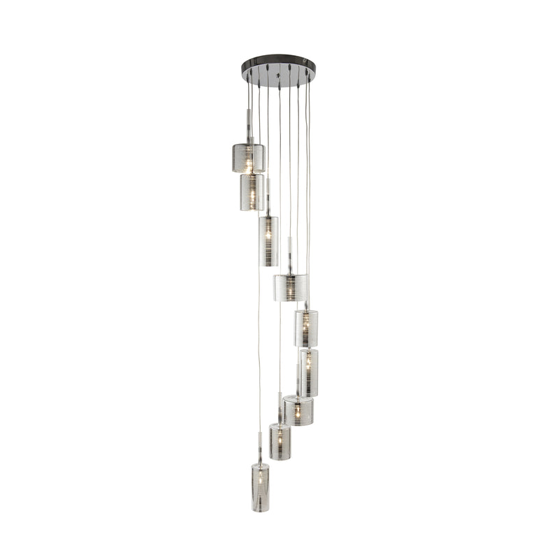 Searchlight Hängeleuchte Pendelleuchte Glasleuchte G4 chrom Glas 9-flammig - 5053423098111