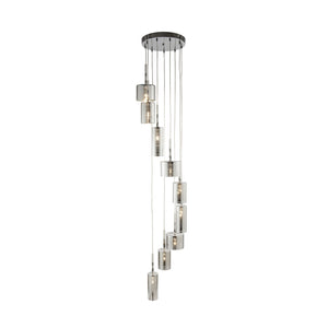 B-Ware Searchlight Hängeleuchte Pendelleuchte Glasleuchte G4 Chrom Glas 9 Flammig